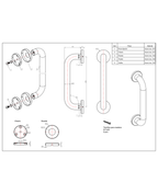 Tirador simple de acero inoxidable 304. Largo 30 cm. — imagen 2