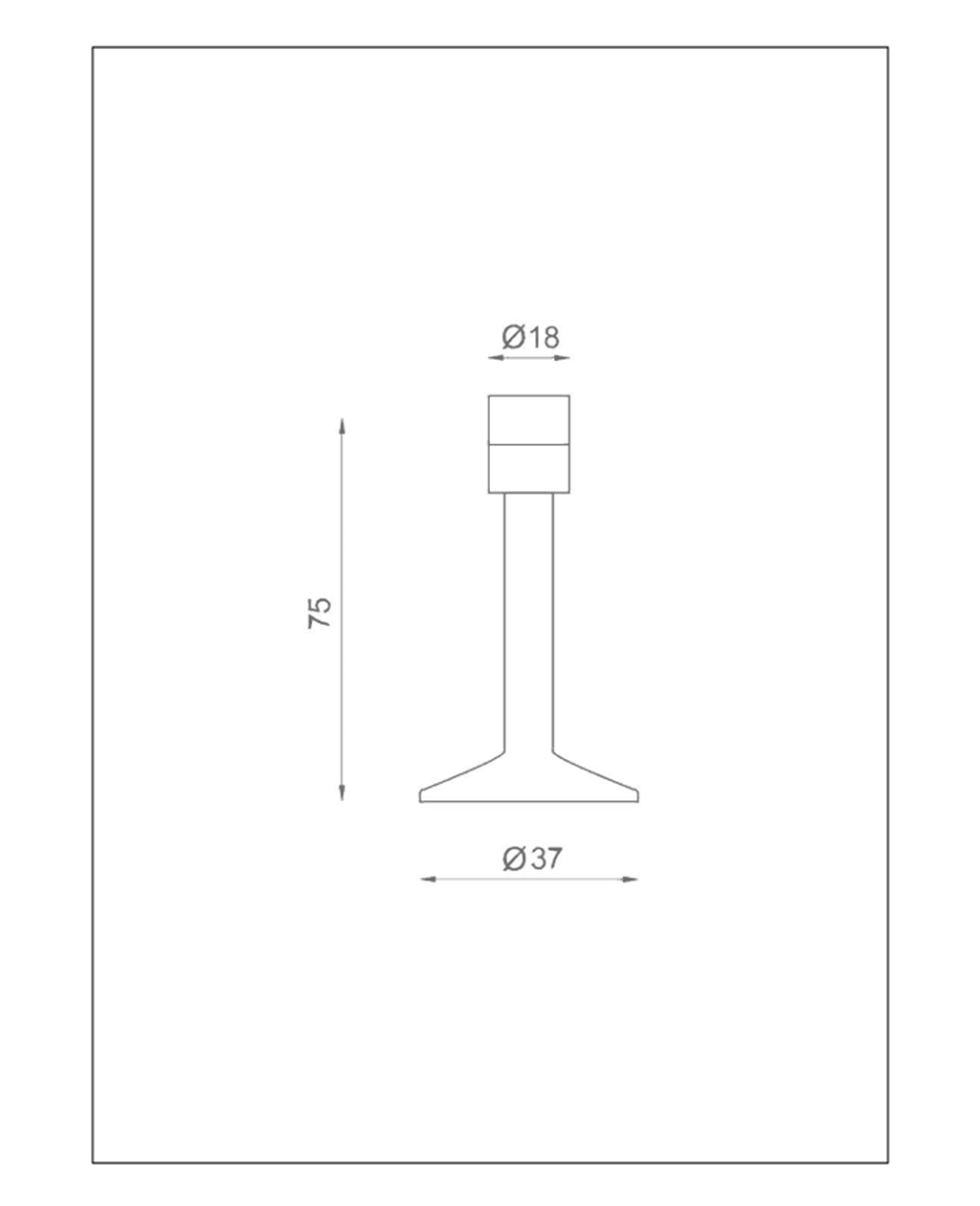 Tope de puerta recto (Níquel satinado). SKU: SDTOPE2-NS — imagen 2