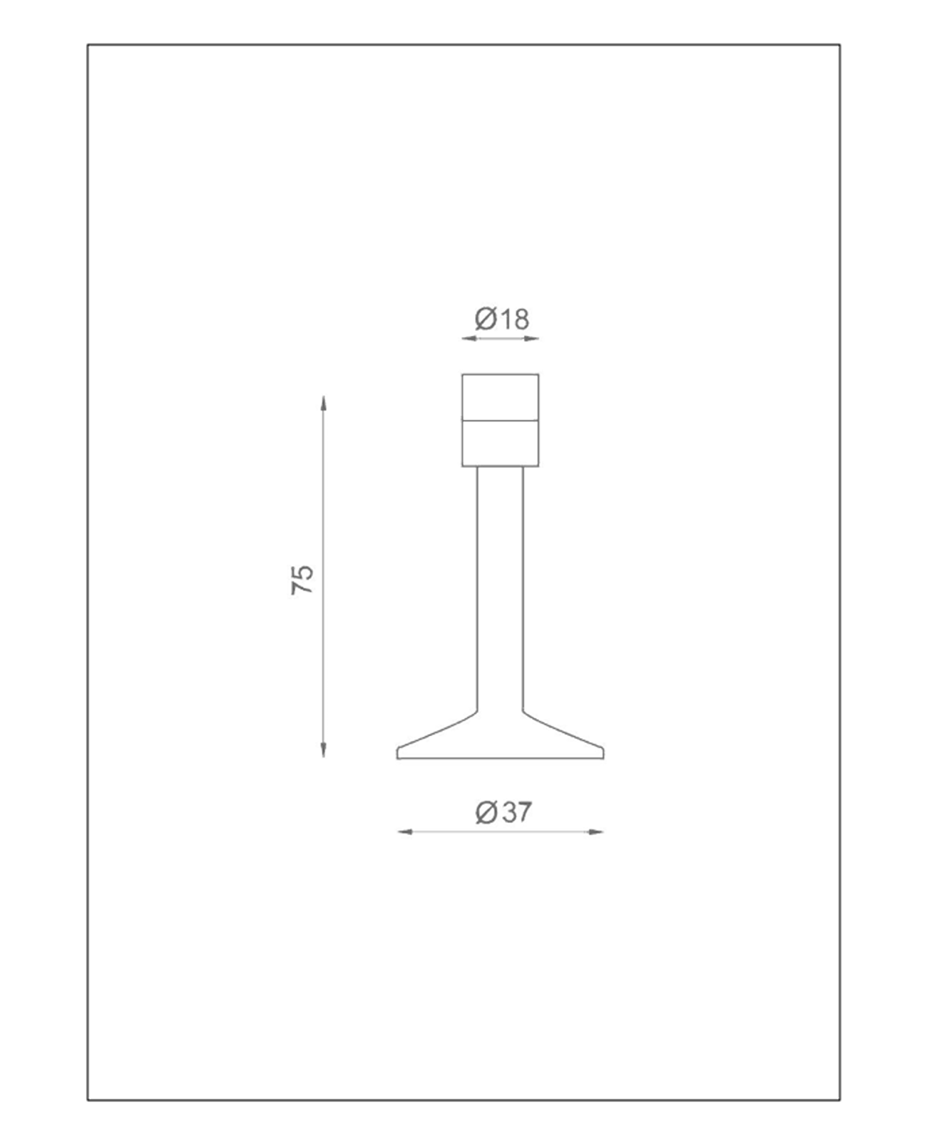 Tope de puerta recto (Níquel satinado). SKU: SDTOPE2-NS — imagen 2