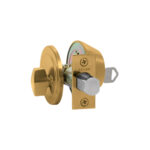 Cerrojo de seguridad, cilindro exterior y seguro interior. (Bronce pulido). SKU: SDCE4-PB