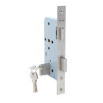 Cerradura de embutir puerta acceso principal, cilindro ambos lados. (Acero inoxidable 304). SKU: SDE200-AI.CL70