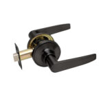 Cerradura tubular con manilla, Simple paso. (Negro mate). SKU: SDM40-BL