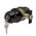Cerradura de pomo cilíndrica, Oficina -Dormitorio. (Negro mate). SKU: SDP10-BL