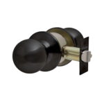 Cerradura de pomo cilíndrica, simple paso. (Negro mate). SKU: SDP40-BL