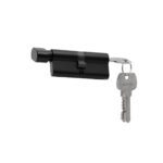 Cilindro 70 mm llave/seguro interior centrado. (Negro mate)