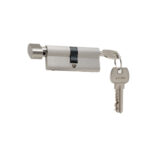 Cilindro 70 mm llave/seguro interior centrado. (Níquel satinado)