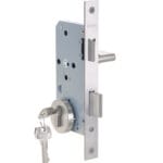 Cerradura de embutir puerta de acceso principal. Cilindro ambos lados. Manilla interior derecha o izquierda, Modelo: MAITE (Acero inoxidable 304). SKU: SDE200-AI.KIT.MAITE1/2