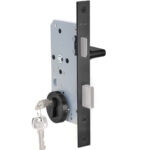 Cerradura de embutir puerta acceso principal. Cilindro ambos lados. Manilla interior derecha o izquierda, Modelo: MAITE. (Negro mate). SKU: SDE200-BL.KIT.MAITE1/2