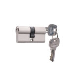 Cilindro 60 mm llave/llave centrado. (Níquel satinado)