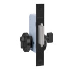 Cerradura de embutir puerta corredera función baño, seguro interior / ranura emergencia exterior. Cerrojo doble enganche. (Negro mate).