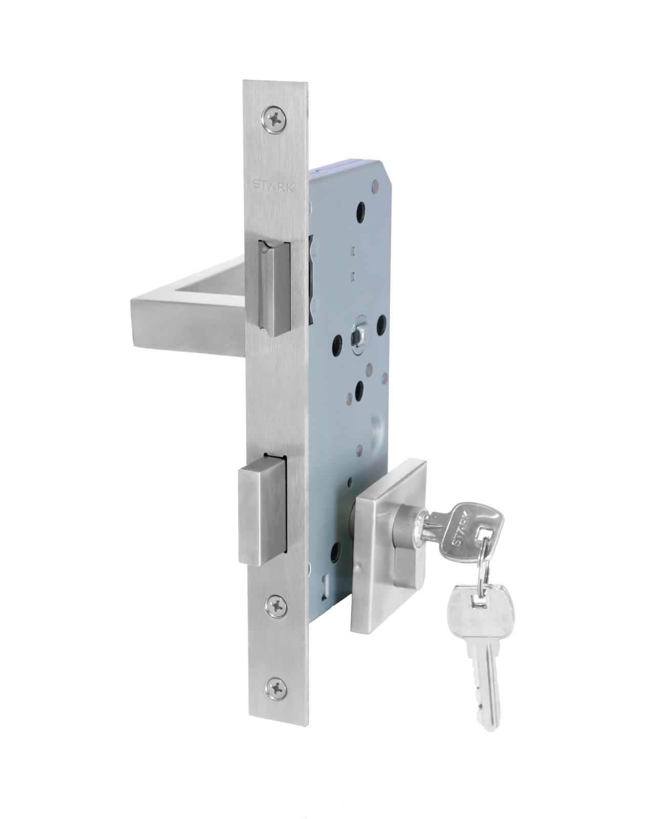 SDE200-AI.KIT.MIKA 1_2 X Lado 2 2_1300x1600 - ESPEJADA Cerradura de embutir puerta de acceso principal. Cilindro ambos lados. Manilla interior DERECHA, Modelo: MIKA (Acero inoxidable 304) - Imagen 1