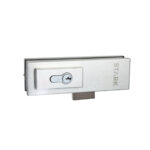 Cerradura para puerta de vidrio. Cilindro ambos lados. Acabado acero inoxidable.